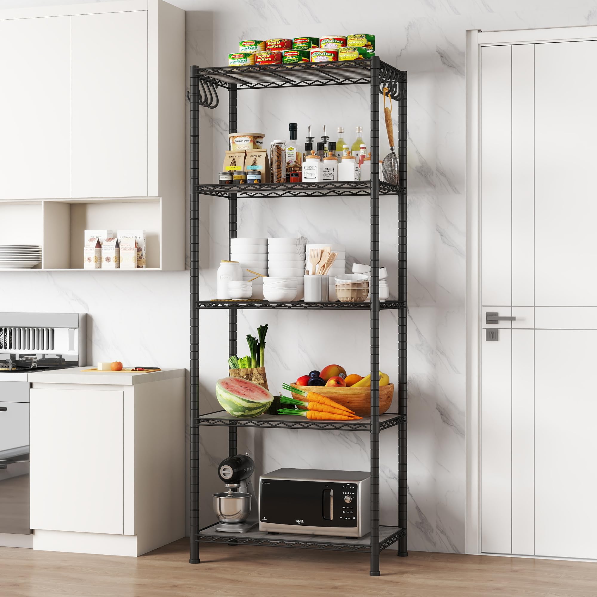 Amazon.com: EZPEAKS 5-Shelf Shelving Unit with Shelf Liners Set of